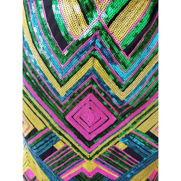 Fashion Nova Mini Dress Womens Medium Multi All Types Sequin Detailed Sleeveless - Picture 12 of 13